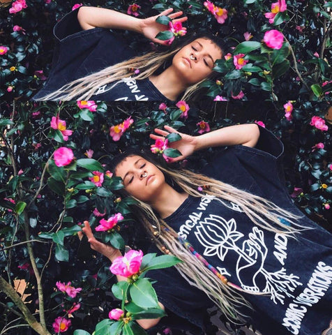 Mystical Visions And Cosmic Vibrations - Oversized Worn Black Shirt  SALE!!