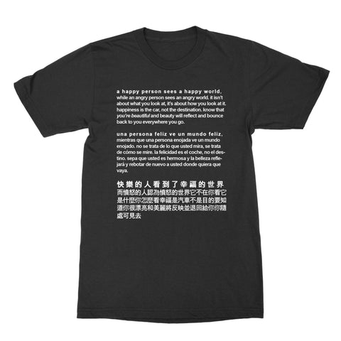 A Happy Person Poem - White or Black Shirt