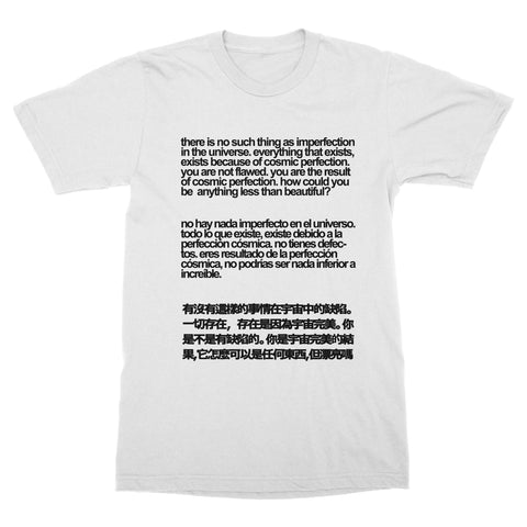 Cosmic Beauty Poem - White or Black Shirt   SALE!!