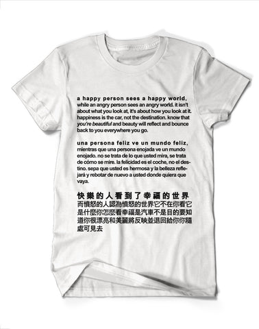 A Happy Person Poem - White or Black Shirt